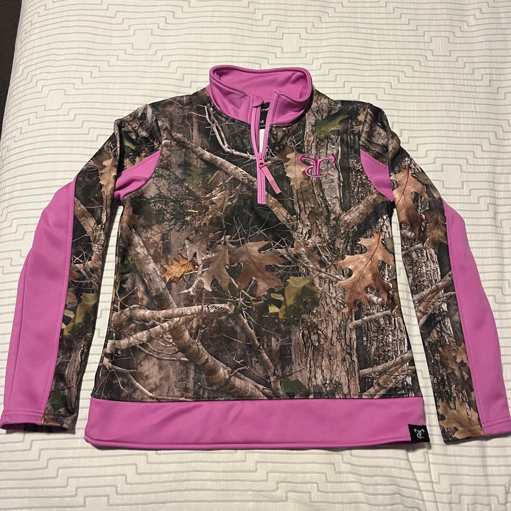 Pink and Camouflage TrueTimber Quarter-Zip Pullover
